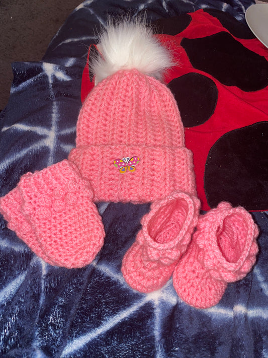 Baby Hat, Mittens & Booties